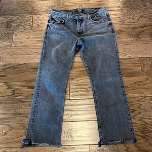 GRLFRND Women's Ankle Cropped Straight Jeans in Washed Blue